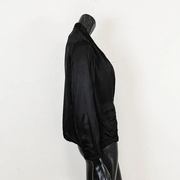 Raquel Allegra Shrunken Blazer in Black Satin size 1 / Small $475 - Picture 5 of 9